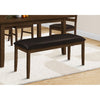Monarch Specialties I 1373 - Bench, 48" Rectangular, Dining Room, Entryway, Hallway, Kitchen, Upholstered, Wood, Brown Solid Wood, Brown Leather-look, Transitional - - Mounts For Less