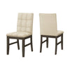 Monarch Specialties I 1376 - Dining Chair, 37" Height, Set Of 2, Upholstered, Dining Room, Kitchen, Cream Fabric, Grey Solid Wood, Transitional - - Mounts For Less