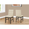Monarch Specialties I 1376 - Dining Chair, 37" Height, Set Of 2, Upholstered, Dining Room, Kitchen, Cream Fabric, Grey Solid Wood, Transitional - - Mounts For Less