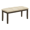 Monarch Specialties I 1377 - Bench, 44" Rectangular, Dining Room, Entryway, Kitchen, Hallway, Upholstered, Wood, Cream Fabric, Grey Solid Wood, Transitional - - Mounts For Less