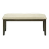 Monarch Specialties I 1377 - Bench, 44" Rectangular, Dining Room, Entryway, Kitchen, Hallway, Upholstered, Wood, Cream Fabric, Grey Solid Wood, Transitional - - Mounts For Less