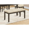 Monarch Specialties I 1377 - Bench, 44" Rectangular, Dining Room, Entryway, Kitchen, Hallway, Upholstered, Wood, Cream Fabric, Grey Solid Wood, Transitional - - Mounts For Less