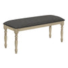 Monarch Specialties I 1393 - Bench, 48" Rectangular, Upholstered, Wood, Entryway, Dining Room, Kitchen, Antique Grey, Grey Fabric, Grey Solid Wood, Transitional - - Mounts For Less