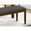 Monarch Specialties I 1397 - Bench, 44" Rectangular, Upholstered, Wood, Dining Room, Kitchen, Entryway, Brown Solid Wood, Brown Fabric, Transitional - - Mounts For Less