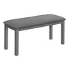 Monarch Specialties I 1433 - Bench, 42" Rectangular, Wood, Upholstered, Dining Room, Kitchen, Entryway, Grey, Transitional - - Mounts For Less