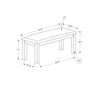 Monarch Specialties I 1433 - Bench, 42" Rectangular, Wood, Upholstered, Dining Room, Kitchen, Entryway, Grey, Transitional - - Mounts For Less
