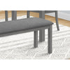 Monarch Specialties I 1433 - Bench, 42" Rectangular, Wood, Upholstered, Dining Room, Kitchen, Entryway, Grey, Transitional - - Mounts For Less