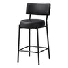 Monarch Specialties I 2245 - Barstool, Counter Height, Set Of 2, Kitchen, Black Leather Look, Black Metal, Contemporary, Modern - - Mounts For Less