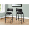 Monarch Specialties I 2245 - Barstool, Counter Height, Set Of 2, Kitchen, Black Leather Look, Black Metal, Contemporary, Modern - - Mounts For Less