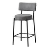 Monarch Specialties I 2246 - Barstool, Counter Height, Set Of 2, Kitchen, Grey Fabric, Black Metal, Contemporary, Modern - - Mounts For Less