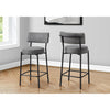 Monarch Specialties I 2246 - Barstool, Counter Height, Set Of 2, Kitchen, Grey Fabric, Black Metal, Contemporary, Modern - - Mounts For Less