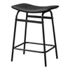 Monarch Specialties I 2384 - Barstool, Counter Height, Set Of 2, Kitchen, Black Leather Look, Black Metal, Contemporary, Modern - - Mounts For Less