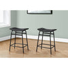 Monarch Specialties I 2384 - Barstool, Counter Height, Set Of 2, Kitchen, Black Leather Look, Black Metal, Contemporary, Modern - - Mounts For Less