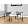 Monarch Specialties I 2385 - Barstool, Counter Height, Set Of 2, Kitchen, Grey Fabric, Black Metal, Contemporary, Modern - - Mounts For Less