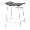 Monarch Specialties I 2387 - Barstool, Counter Height, Set Of 2, Kitchen, Grey Fabric, White Metal, Contemporary, Modern - - Mounts For Less