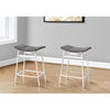 Monarch Specialties I 2387 - Barstool, Counter Height, Set Of 2, Kitchen, Grey Fabric, White Metal, Contemporary, Modern - - Mounts For Less