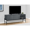 Monarch Specialties I 2739 - Tv Stand, 60 Inch, Console, Media Entertainment Center, Storage Cabinet, Living Room, Bedroom, Grey Laminate, Black Metal, Contemporary, Modern - - Mounts For Less