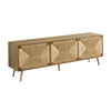 Monarch Specialties I 2793 - Tv Stand, 72 Inch, Media Entertainment Center, Storage Cabinet, Console, Walnut Laminate, Natural Seagrass, Mid Century, Modern - - Mounts For Less