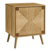 Monarch Specialties I 2794 - Accent Table, End, Storage, Small, Side, Living Room, Lamp, Light Walnut Laminate, Seagrass, Modern - - Mounts For Less