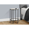 Monarch Specialties I 3757 - Accent Table, End, Round, Side Table, Small, Lamp, Living Room, Bedroom, Nightstand, Washed Oak Laminate, Black Metal, Contemporary - - Mounts For Less