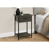 Monarch Specialties I 3815 - Accent Table, 2 Tier, End, Lamp, Living Room, Side Table, Storage Drawer, Small, Dark Bronze Laminate, Black Metal, Contemporary - - Mounts For Less