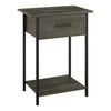 Monarch Specialties I 3815 - Accent Table, 2 Tier, End, Lamp, Living Room, Side Table, Storage Drawer, Small, Dark Bronze Laminate, Black Metal, Contemporary - - Mounts For Less