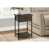 Monarch Specialties I 3815 - Accent Table, 2 Tier, End, Lamp, Living Room, Side Table, Storage Drawer, Small, Dark Bronze Laminate, Black Metal, Contemporary - - Mounts For Less