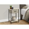 Monarch Specialties I 3818 - Accent Table, 2 Tier, End, Lamp, Living Room, Side Table, Storage Drawer, Small, Cream Stone Laminate, Black Metal, Contemporary - - Mounts For Less