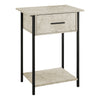 Monarch Specialties I 3818 - Accent Table, 2 Tier, End, Lamp, Living Room, Side Table, Storage Drawer, Small, Cream Stone Laminate, Black Metal, Contemporary - - Mounts For Less