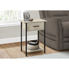 Monarch Specialties I 3818 - Accent Table, 2 Tier, End, Lamp, Living Room, Side Table, Storage Drawer, Small, Cream Stone Laminate, Black Metal, Contemporary - - Mounts For Less