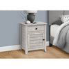 Monarch Specialties I 3950 - Accent Table, Nightstand, Storage Drawer, End, Side Table, Bedroom, Lamp, Storage, Grey Veneer, Transitional - - Mounts For Less