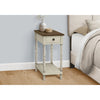 Monarch Specialties I 3958 - Accent Table, 2 Tier, End, Side Table, Nightstand, Bedroom, Narrow, Lamp, Storage Drawer, Brown Veneer, Antique White Veneer, Traditional - - Mounts For Less