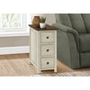 Monarch Specialties I 3960 - Accent Table, End, Side Table, Nightstand, Narrow, Bedroom, Storage Drawer, Lamp, Brown Veneer, Antique White Veneer - - Mounts For Less