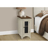Monarch Specialties I 3966 - Accent Table, End, Side Table, Narrow, Nightstand, Bedroom, Lamp, Storage, Antique White Veneer, Brown Veneer, Transitional - - Mounts For Less