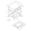 Monarch Specialties I 3984 - Accent Table, End, Side Table, 2 Tier, Bedroom, Nightstand, Lamp, Storage Drawer, Antique White Veneer, Transitional - - Mounts For Less