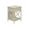 Monarch Specialties I 3984 - Accent Table, End, Side Table, 2 Tier, Bedroom, Nightstand, Lamp, Storage Drawer, Antique White Veneer, Transitional - - Mounts For Less