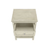 Monarch Specialties I 3984 - Accent Table, End, Side Table, 2 Tier, Bedroom, Nightstand, Lamp, Storage Drawer, Antique White Veneer, Transitional - - Mounts For Less