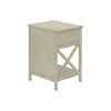 Monarch Specialties I 3984 - Accent Table, End, Side Table, 2 Tier, Bedroom, Nightstand, Lamp, Storage Drawer, Antique White Veneer, Transitional - - Mounts For Less