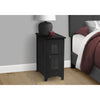 Monarch Specialties I 3995 - Accent Table, End, Side Table, Narrow, Nightstand, Bedroom, Lamp, Storage, Black Veneer, Transitional - - Mounts For Less