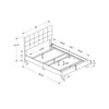 Monarch Specialties I 5803F - Bed, Full Size, Bedroom, Upholstered, Frame Only, Transitional - - Mounts For Less