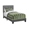 Monarch Specialties I 5803T - Bed, Twin Size, Upholstered, Bedroom, Frame Only, Youth, Teen, Juvenile, Dark Grey Boucle, Transitional - - Mounts For Less