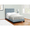 Monarch Specialties I 5919T - Bed, Twin Size, Upholstered, Bedroom, Frame Only, Youth, Teen, Juvenile, Light Blue Velvet, Transitional - - Mounts For Less