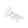 Monarch Specialties I 5919T - Bed, Twin Size, Upholstered, Bedroom, Frame Only, Youth, Teen, Juvenile, Light Blue Velvet, Transitional - - Mounts For Less