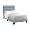 Monarch Specialties I 5919T - Bed, Twin Size, Upholstered, Bedroom, Frame Only, Youth, Teen, Juvenile, Light Blue Velvet, Transitional - - Mounts For Less