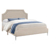 Monarch Specialties I 6036Q - Bed, Queen Size, Bedroom, Frame, Upholstered, Beige Linen Look, Chrome Metal Legs, Transitional - - Mounts For Less