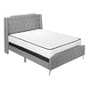Monarch Specialties I 6045Q - Bed, Queen Size, Bedroom, Frame, Upholstered, Grey Linen Look, Chrome Metal Legs, Transitional - - Mounts For Less