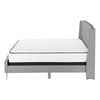 Monarch Specialties I 6045Q - Bed, Queen Size, Bedroom, Frame, Upholstered, Grey Linen Look, Chrome Metal Legs, Transitional - - Mounts For Less