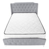 Monarch Specialties I 6045Q - Bed, Queen Size, Bedroom, Frame, Upholstered, Grey Linen Look, Chrome Metal Legs, Transitional - - Mounts For Less
