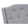 Monarch Specialties I 6045Q - Bed, Queen Size, Bedroom, Frame, Upholstered, Grey Linen Look, Chrome Metal Legs, Transitional - - Mounts For Less
