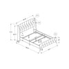 Monarch Specialties I 6046Q - Bed, Queen Size, Bedroom, Frame, Upholstered, Beige Linen Look, Chrome Metal Legs, Transitional - - Mounts For Less